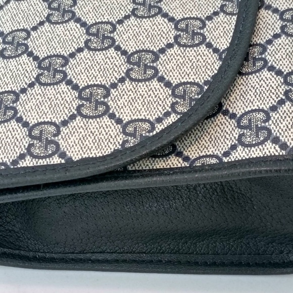 Rare GUCCI GG Supreme Sherry Line Clutch Bag PVC Navy Red (Excellent Condition) - Picture 4 of 16